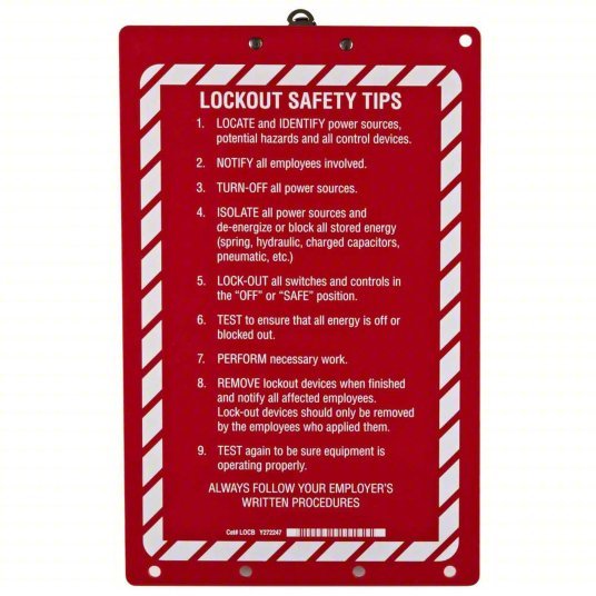 Brady LOCB Lockout Clipboard 30 in Overall Ht, 24 in Overall Wd, English - KVM Tools Inc.KV5TB26