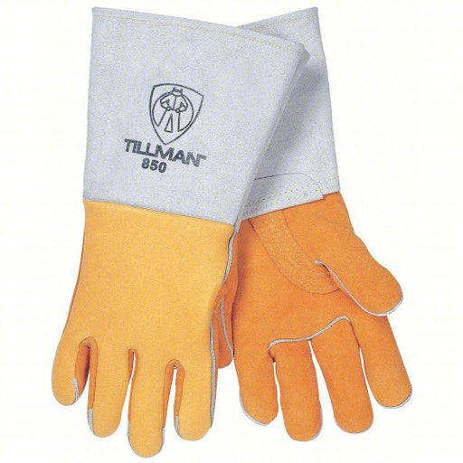 Tillman 850XL Welding Gloves Straight Thumb, Straight Cuff, Premium, Yellow Cowhide, 1 PR - KVM Tools Inc.KV5UPC2
