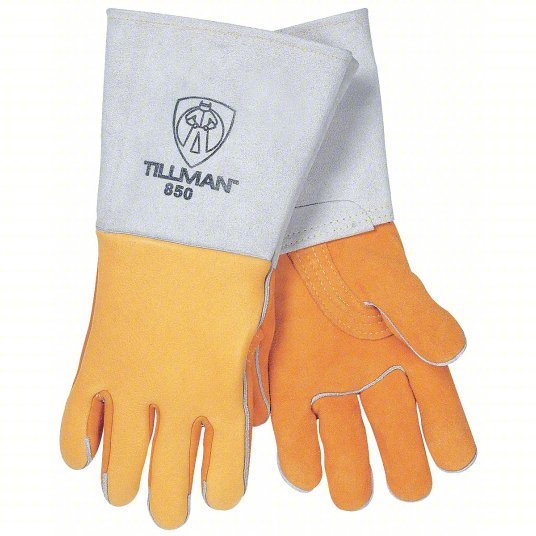 Tillman 850XL Welding Gloves Straight Thumb, Straight Cuff, Premium, Yellow Cowhide, 1 PR - KVM Tools Inc.KV5UPC2