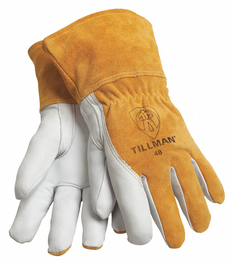 Tillman 48M Welding Gloves, Straight Thumb, Gauntlet Cuff, Premium, Brown Cowhide, Tillman 48, Insulated, 1 PR