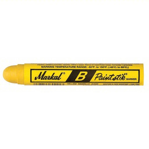 Markal 80221 Paint Crayon Rough Surfaces, 17 mm Tip Wd, Yellow, Wood Holder, 12 PK - KVM Tools Inc.KV5W536