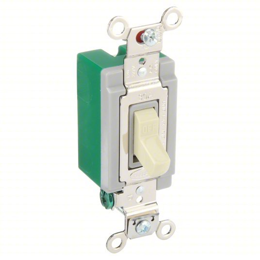 Hubbell HBL3031I Wall Switch Toggle Switch, Single Pole, Ivory, 30 A, Screw Terminals - KVM Tools Inc.KV5Z809