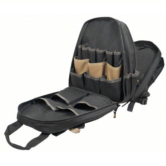 CLC 1134 Tool Backpack 8 Outside Pockets, 36 Inside Pockets, 13 1/4 in Overall Wd, 13 1/4 in Overall Dp - KVM Tools Inc.KV5ZPJ2