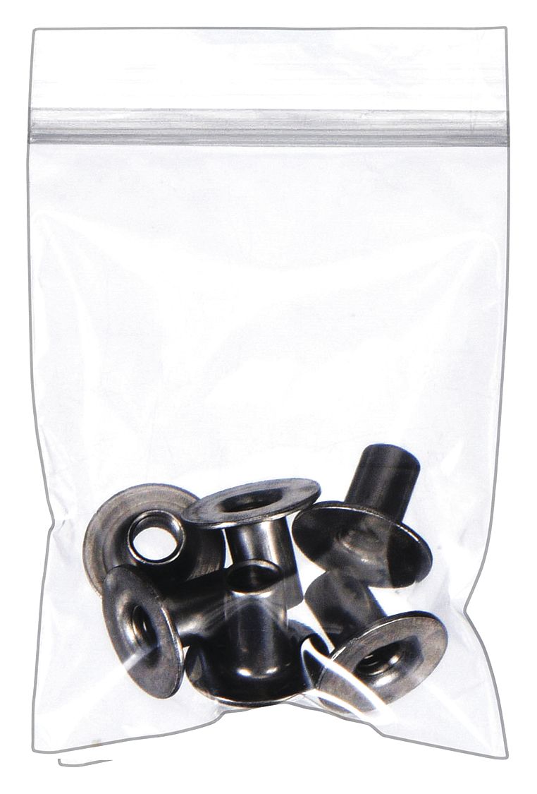 Approved Vendor 5ZW30 Reclosable Bag, 2 mil Thick, 3 in Wd, 4 in Lg, Hang Hole Not Included, 100 PK