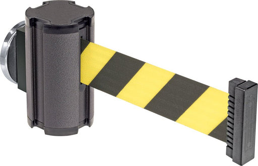 McMaster 60145T383 Magnetic Retractable Belt Barrier 15 ft Pattern, Black/Yellow - KVM Tools Inc.KV60145T383