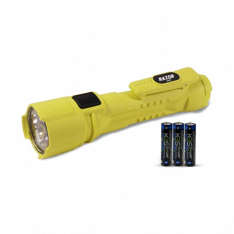 Koehler Brightstar 60160-B Flashlight, 325 lm, 7 hr Run Time at Max Brightness, 236 m Max Beam, Yellow