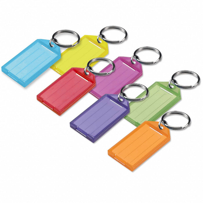 Lucky Line 605100 Key Tag with Open/Close Flap, Rectangle, Multi-Color Plastic, 2-1/4 in H x 1-1/8 in W, Blank Label, 10 PK