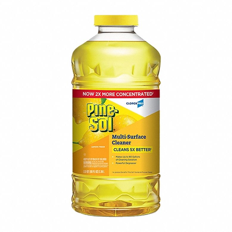 Pine-Sol 60607 All Purpose Cleaner, Bottle, 80 oz Container Size, Concentrated, Lemon Fresh, Acidic, 3 PK