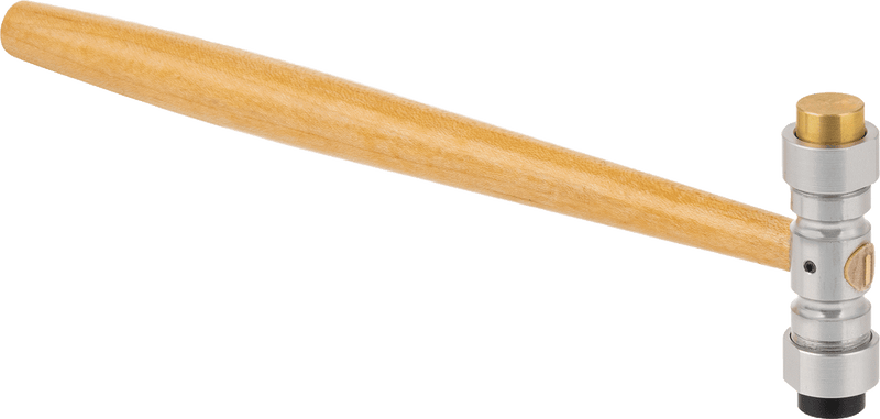 McMaster 6086A13 Replaceable-Face Mallet, Screw-In Acetal & Brass Faces, Maple Handle, 4 oz, 9" Long