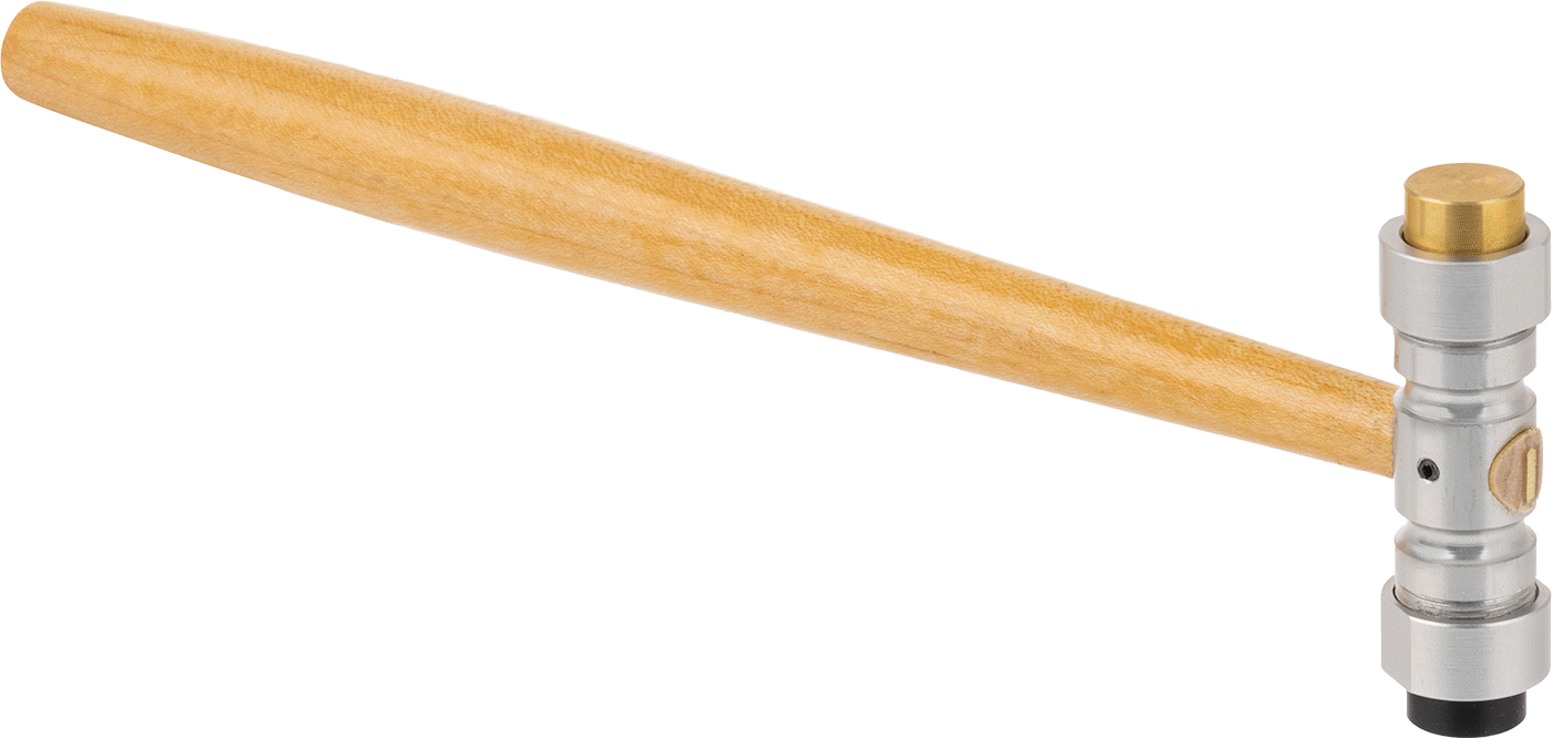 McMaster 6086A13 Replaceable-Face Mallet, Screw-In Acetal & Brass Faces, Maple Handle, 4 oz, 9" Long