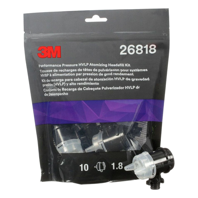 3M 26818 Clear Head Refill, Repl Needles, Nozzles & Caps for Air Sprayers, Atomizing Head, 10 PK