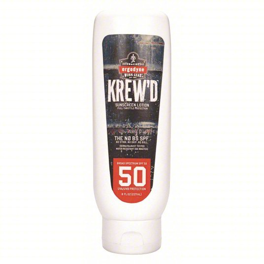 Krew'd by Ergodyne 6351 Sunscreen 50 SPF, Lotion, 8 oz - KVM Tools Inc.KV60HZ22