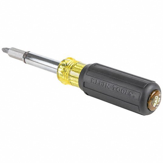 Klein 32500MAG Multi - Bit Screwdriver Phillips/Slotted/Square/Torx Tip, 8 Tips, 7 3/4 in Overall Lg - KVM Tools Inc.KV60KN83