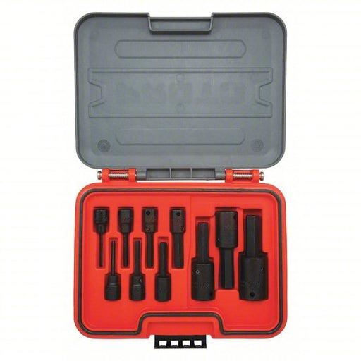 Proto J52110HIM Hex Bit Set: 3/8 in_1/2 in Drive Size, 10 Pieces, 1/8 in to 5/8 in Range of Tip Sizes, SAE - KVM Tools Inc.KV60MK87