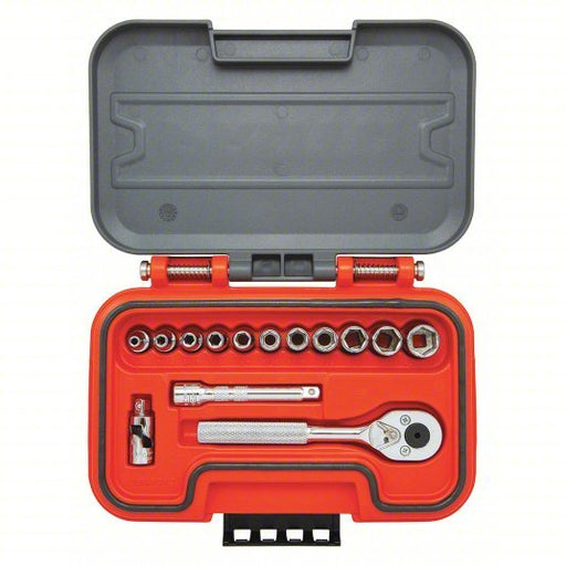 Proto J47114S Socket Set 1/4 in Drive Size, 14 Pieces, 1/8 in to 1/2 in Socket Size Range, (11) 6 - Point, 0 - KVM Tools Inc.KV60MK88