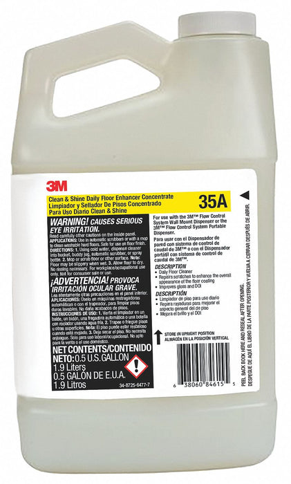 3M 35A Clean and Shine Daily Floor Enhancer, For Flow Control Dispenser Series, 0.5 gal, Unscented