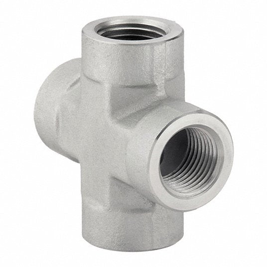 Parker 1/2 KMMOO-S Cross Steel, 1/2 in x 1/2 in x 1/2 in x 1/2 in Fitting Pipe Size, 2 7/16 in Lg