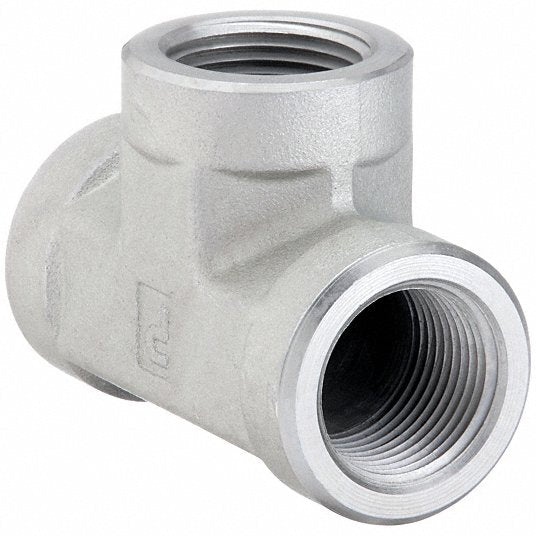Parker 1/2 MMO-S Tee Steel, 1/2 in x 1/2 in x 1/2 in Fitting Pipe Size, Female NPT x Female NPTF x Female