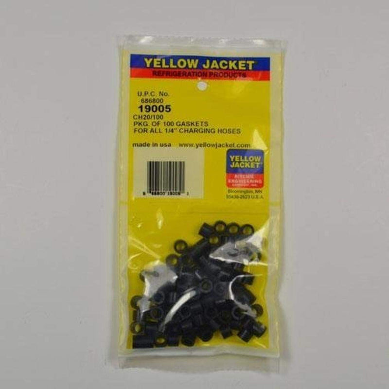 Yellow Jacket 19005 Hose Gasket, 1/4 in Hose ID, Rubber, PK100 - KVM Tools Inc.KV809JP2