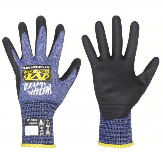 Mechanix S2EC - 03 - 010 Knit Gloves XL (10), ANSI Cut Level A7, Palm, Dipped, HPPE (18 ga), Smooth, 1 PR - KVM Tools Inc.KV61DF01