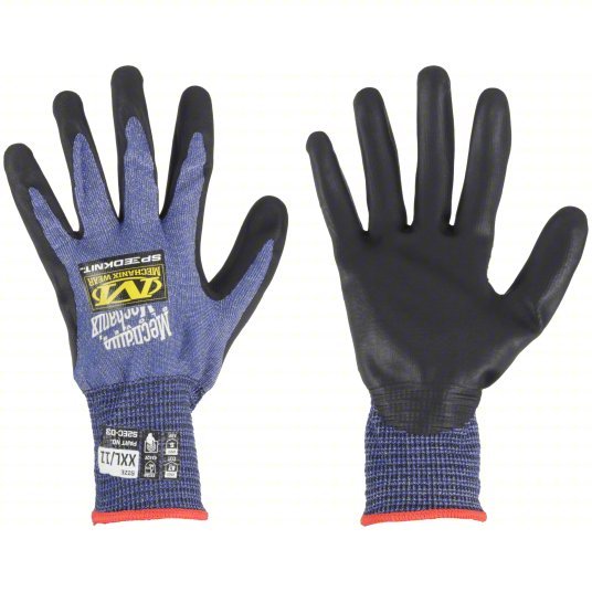 Mechanix S2EC - 03 - 011 Knit Gloves: 2XL (11), ANSI Cut Level A7, Palm, Dipped, HPPE (18 ga), Smooth, 1 PR - KVM Tools Inc.KV61DF02