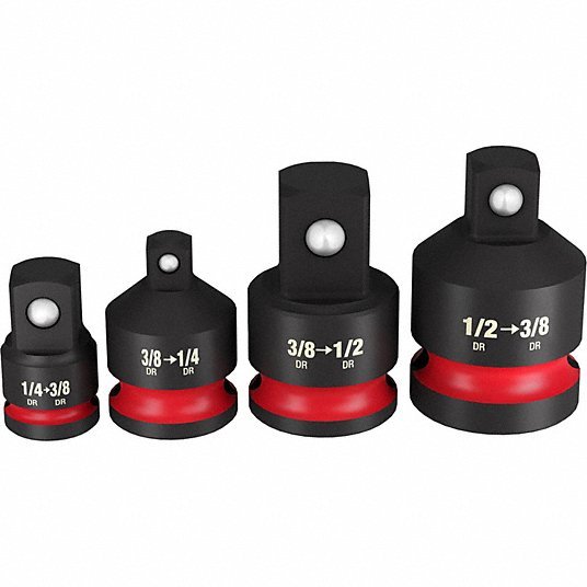 Milwaukee 49 - 66 - 6742 Socket Adapter Set 1/2 in_1/4 in_3/8 in Input Drive Size, Black Phosphate - KVM Tools Inc.KV61DN82