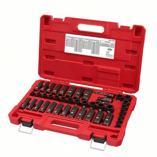 Milwaukee 49 - 66 - 7009 Impact Socket Set 3/8 in Drive Size, 43 Pieces, (20) 6 - Point, (28) 6 - Point - KVM Tools Inc.KV61DN95