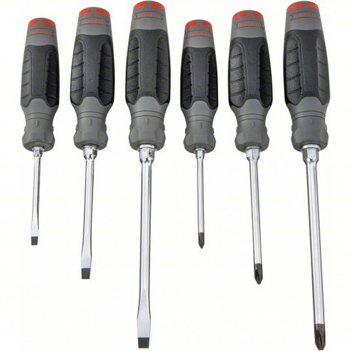 Proto J1206SCPF Screwdriver Sets 6 Pieces, Cabinet/Keystone/Phillips Tip, Cushion Grip - KVM Tools Inc.KV61XK38