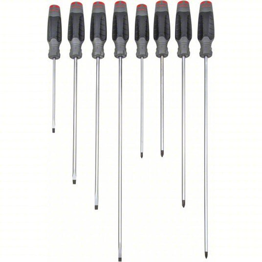 Proto J1208SCLF Screwdriver Sets 8 Pieces, Cabinet/Keystone/Phillips Tip, #1/1/4 in/#2/3/16 in Tip Size - KVM Tools Inc.KV61XK44