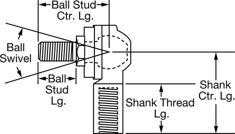 McMaster 60745K882 Ball Joint Linkage with PTFE Liner, Zinc-Plated Alloy Steel, Left-Hand 3/4"-16 Female Shank, Right-Hand Stud