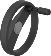 McMaster 6335K99 Black Polypropylene Unthreaded-Hole Spoked Hand Wheel, with Folding/Revolving Handle, 9-27/32" Wheel Diameter