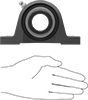 McMaster 6361K42 Eccentric-Lock Shaft Mount Ball Bearing, with Cast Iron Housing, for 1-3/8" Shaft Diameter