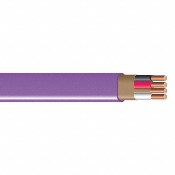 Southwire 63947828 Nonmetallic Building Cable, 12 AWG, 3 Conductors, 100 ft, Purple, 600 V Volt