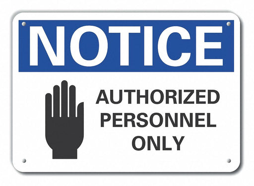 Lyle LCU5-0052-NA Authorized Personnel Notice Sign