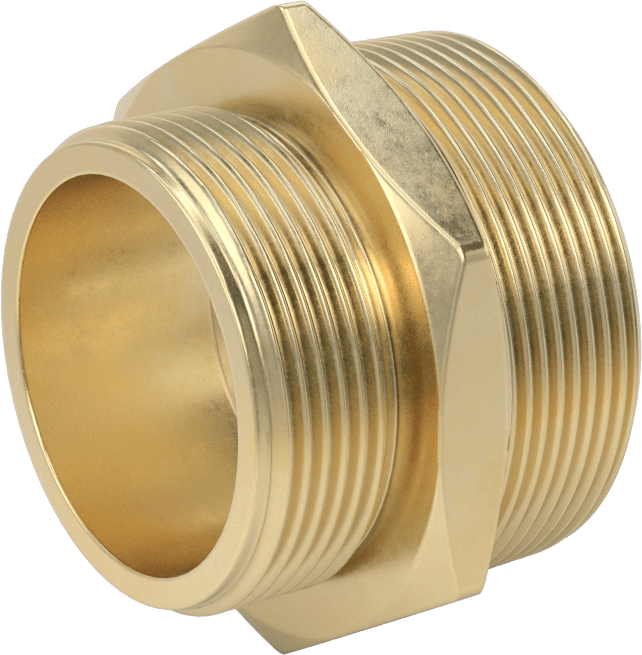 McMaster 6523T56 Fire-Fighting Hose Fitting, Brass Reducing Adapter, 2-1/2 NH/NST Male × 3 NPT Male