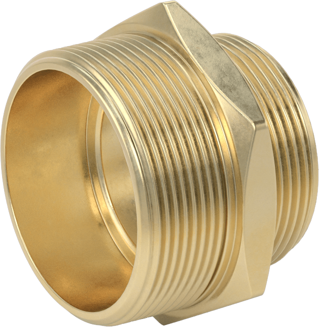 McMaster 6523T56 Fire-Fighting Hose Fitting, Brass Reducing Adapter, 2-1/2 NH/NST Male × 3 NPT Male