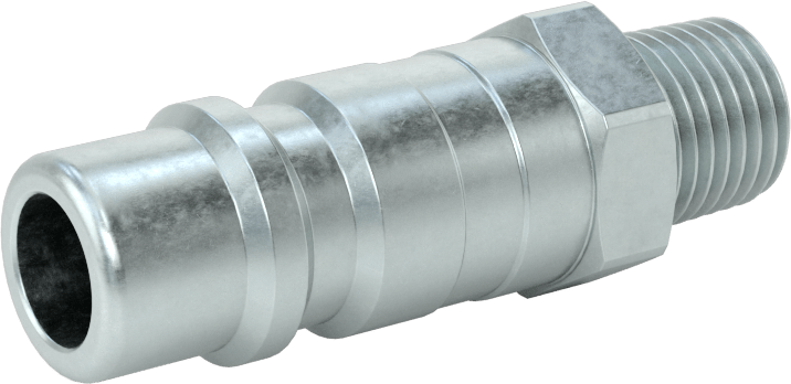 McMaster 6534K111 Industrial Quick-Disconnect Hose Coupling for Air, Steel, Plug, 1/2 Coupling Size, 1/4 NPTF Male