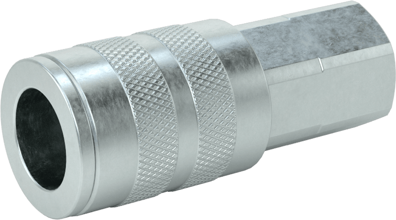 McMaster 6536K51 Industrial Quick-Disconnect Hose Socket Coupling for Air, Sleeve-Lock, Zinc-Plated Steel, 1/2 Coupling Size, 1/2 NPTF Female