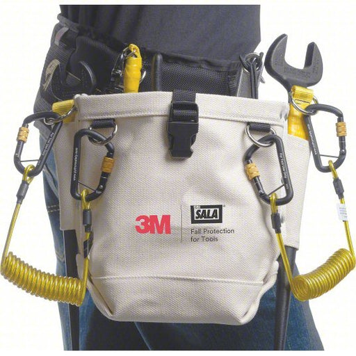 DBI - SALA 1500132 Pouch Sleever Bars/Spud Wrenches, Carabiner, Clip, 5 in Ht, Container, Canvas, White - KVM Tools Inc.KV447Z17