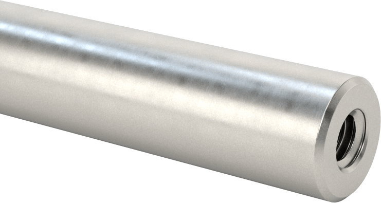 McMaster 6649K529 Tapped Linear Motion Shaft, Tapped x Straight End, 1050 Carbon Steel, 1/2" Diameter, 6" Long