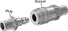 McMaster 6536K51 Industrial Quick-Disconnect Hose Socket Coupling for Air, Sleeve-Lock, Zinc-Plated Steel, 1/2 Coupling Size, 1/2 NPTF Female