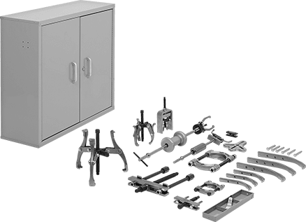 McMaster 69715A45 Reversible Jaw External/Internal Grip Puller Set with Locking Storage Box - KVM Tools Inc.KV69715A45