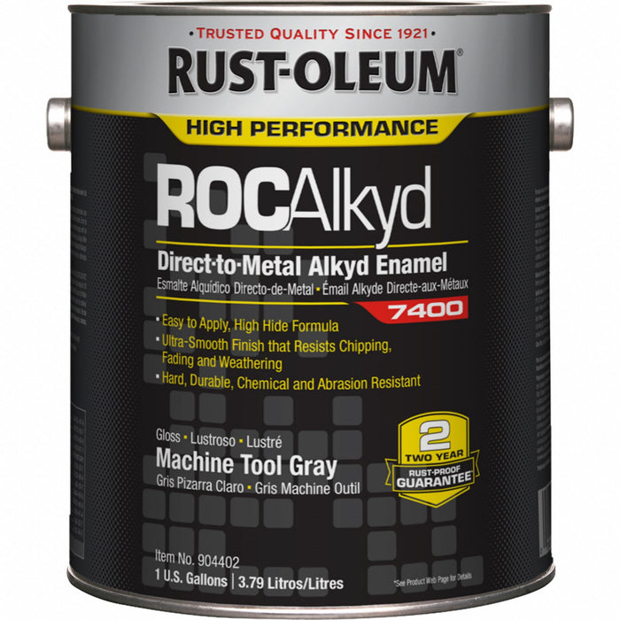Rust-Oleum 904402 Interior/Exterior Paint, Exterior/Interior, Std, DTM Coating, Metal, Oil, Grays, Machine Tool Gray