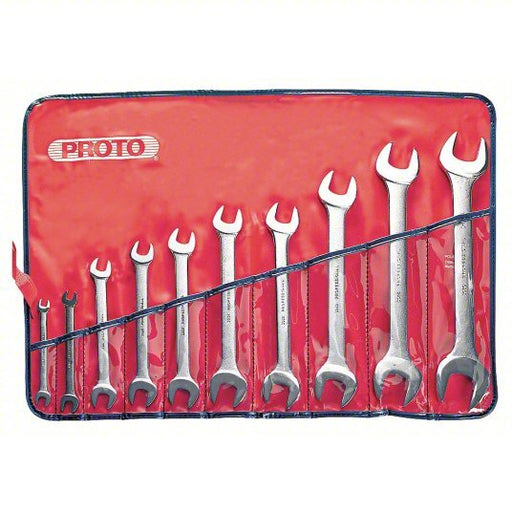 Proto J3000H Open End Wrench Set Alloy Steel, Satin, 10 Tools, 1/4 in to 1 5/8 in Range of Head Sizes - KVM Tools Inc.KV6A544