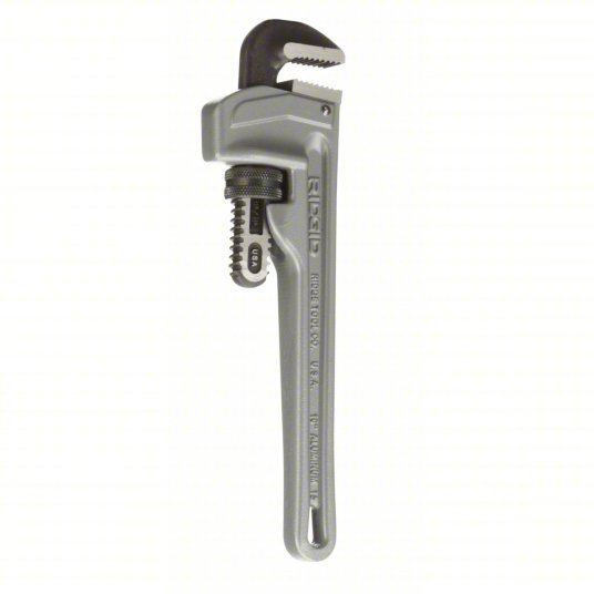 Ridgid 810 Pipe Wrench Aluminum, 1 1/2 in Jaw Capacity, Serrated, 10 in Overall Lg, I-Beam - KVM Tools Inc.KV6A650