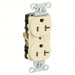 Hubbell CR20I Receptacle Duplex, 5-20R, 20 A, 125V AC, Ivory, 2 Poles, Screw Terminals, Std Resist, 5-20 - KVM Tools Inc.KV6A671