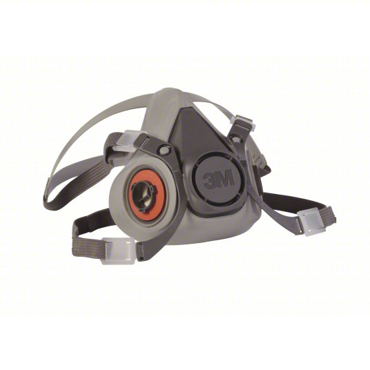 3M 6200 Half Mask Respirator, 0 Cartridges Included, Thermoplastic Elastomer, M Mask Size