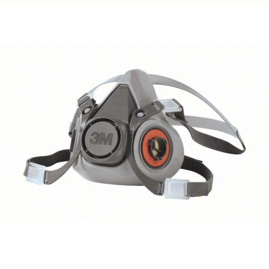 3M 6200 Half Mask Respirator, 0 Cartridges Included, Thermoplastic Elastomer, M Mask Size