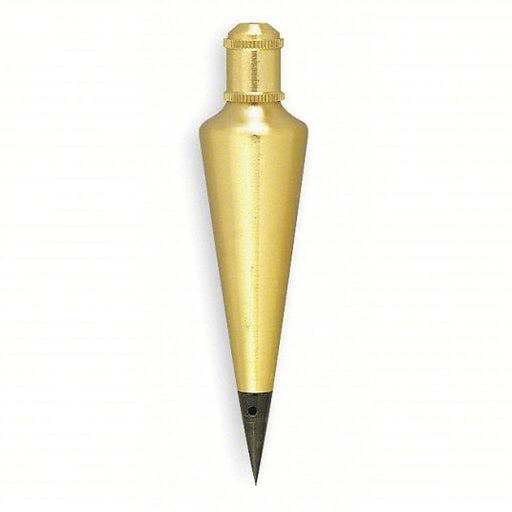 Johnson 108 Plumb Bob Steel, 8 oz Wt, Inch Measurements, Round Shape, Brass Plated - KVM Tools Inc.KV6C235