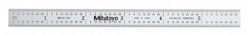 Mitutoyo 182-205 Flexible Rule: 6 in / 150 mm, 0.5 mm/1/64 in, Chrome, Black